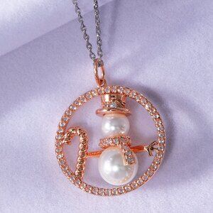 Snowman Pearl Necklace - Charmed Aroma 2021 Christmas Holiday Collection Frosty